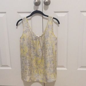 CAbi gray and yellow vintage blouse. size: S-M